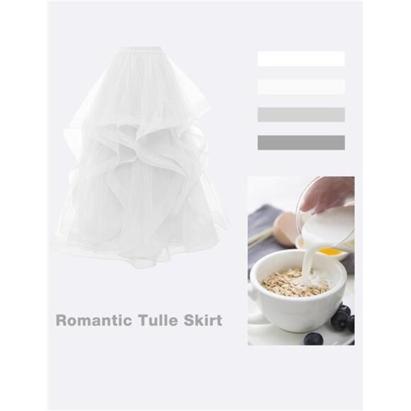 Long Tulle Skirts for Women Formal Tutu Puffy White - Picture 4 of 6